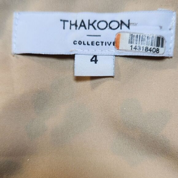 Thakoon‎ Dress Corset Leopard Animal Print A-Line Midi Lace Black Tan Flowy 4 - Picture 14 of 16